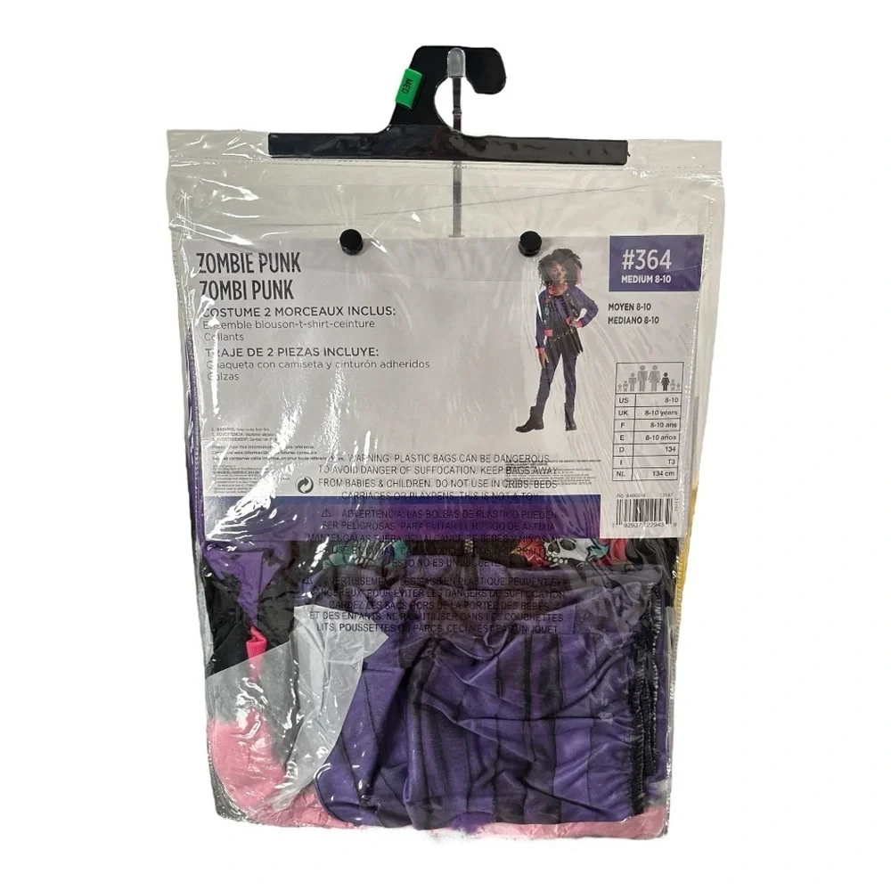 NWT Punk Zombie Girl's Costume Retro Halloween 80's 90's Child Size Medium 8-10 - Picture 5 of 5